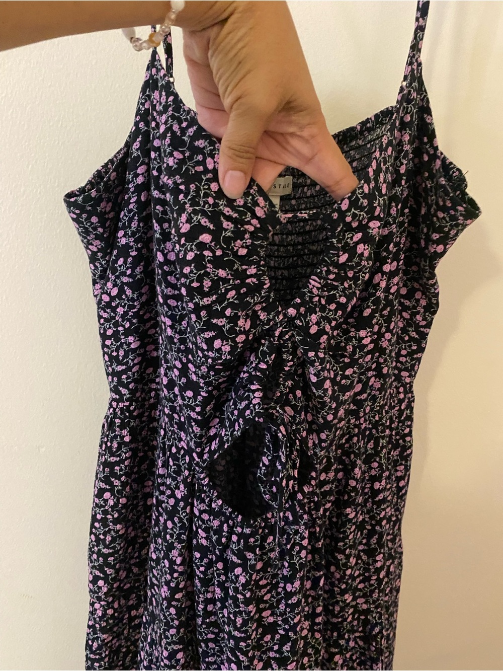 Aeropostale Black Floral Tie-Front Mini Dress - Picture 5 of 10